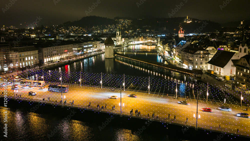 Fototapeta premium Lucerne Bridge Lights