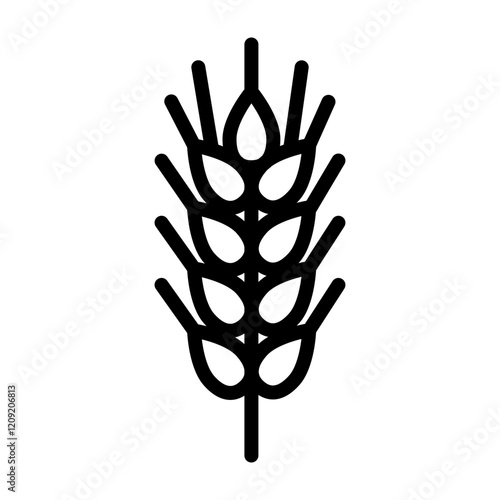 Wheat Vector Line Icon Design