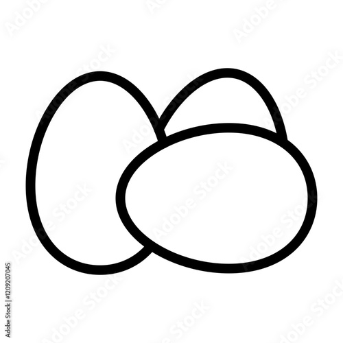 Eggs Vector Line Icon Design
