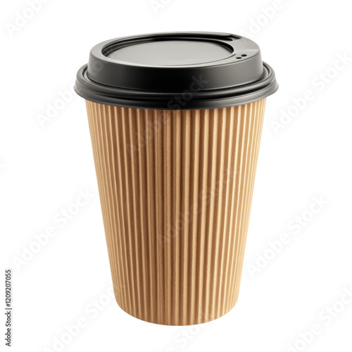 Wallpaper Mural Brown Disposable Coffee Cup with Black Lid on White Background Torontodigital.ca