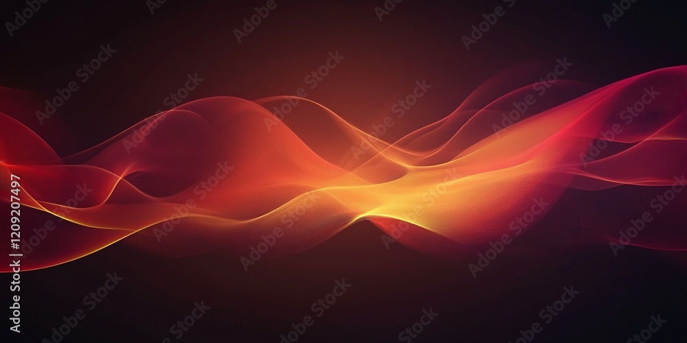 Obraz premium Abstract Red and Orange Energy Waves Dynamic Flowing Light Smooth Motion Background