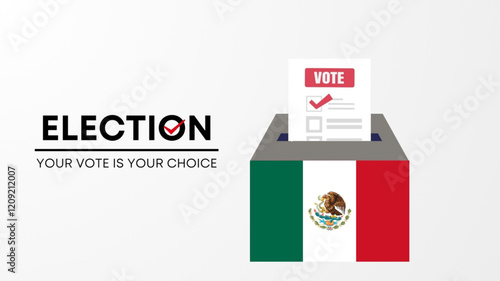  Mexico election 2025 concept, democracy, flag. Vector icon illustration.