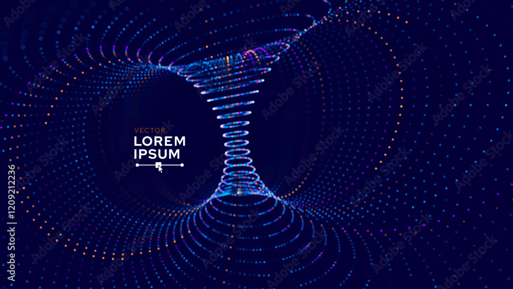 Obraz premium Abstract Magnetic Field Visualization. Gravity. Gravitational Waves Concept. Physical Technology Futuristic Background. Science Tech Bg. Vector Illustration.