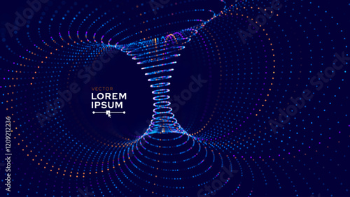 Abstract Magnetic Field Visualization. Gravity. Gravitational Waves Concept. Physical Technology Futuristic Background. Science Tech Bg. Vector Illustration.
