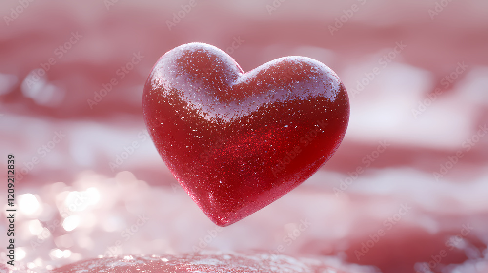 Fototapeta premium Sparkling Heart Shape Love Design