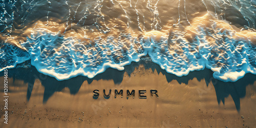 Beach with little wave and 