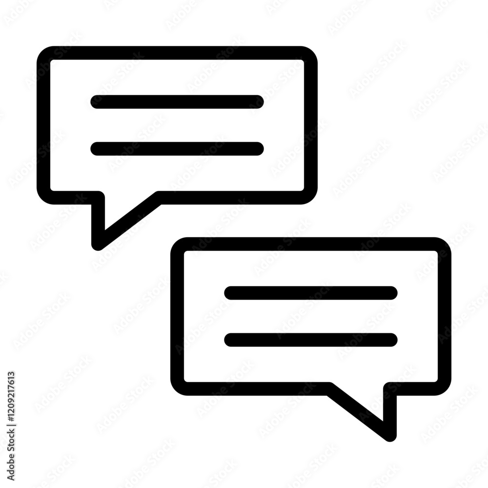 Chat Bubble Vector Line Icon Design Chat Bubble Vector Line Icon Design