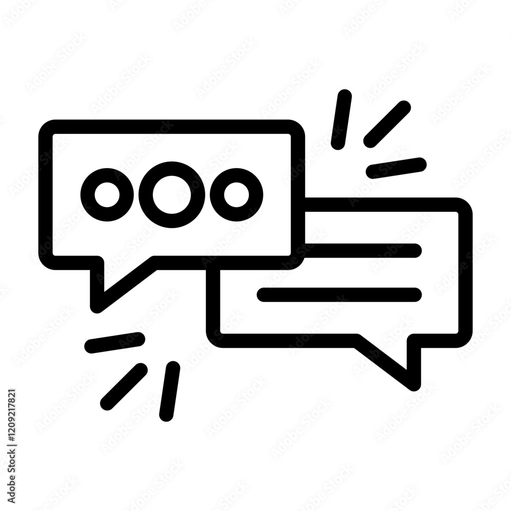 Threaded Conversation Vector Line Icon Design Threaded Conversation Vector Line Icon Design