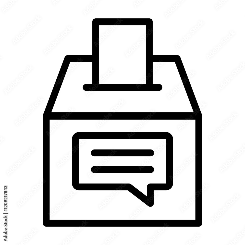 Suggestion Box Vector Line Icon Design Suggestion Box Vector Line Icon Design
