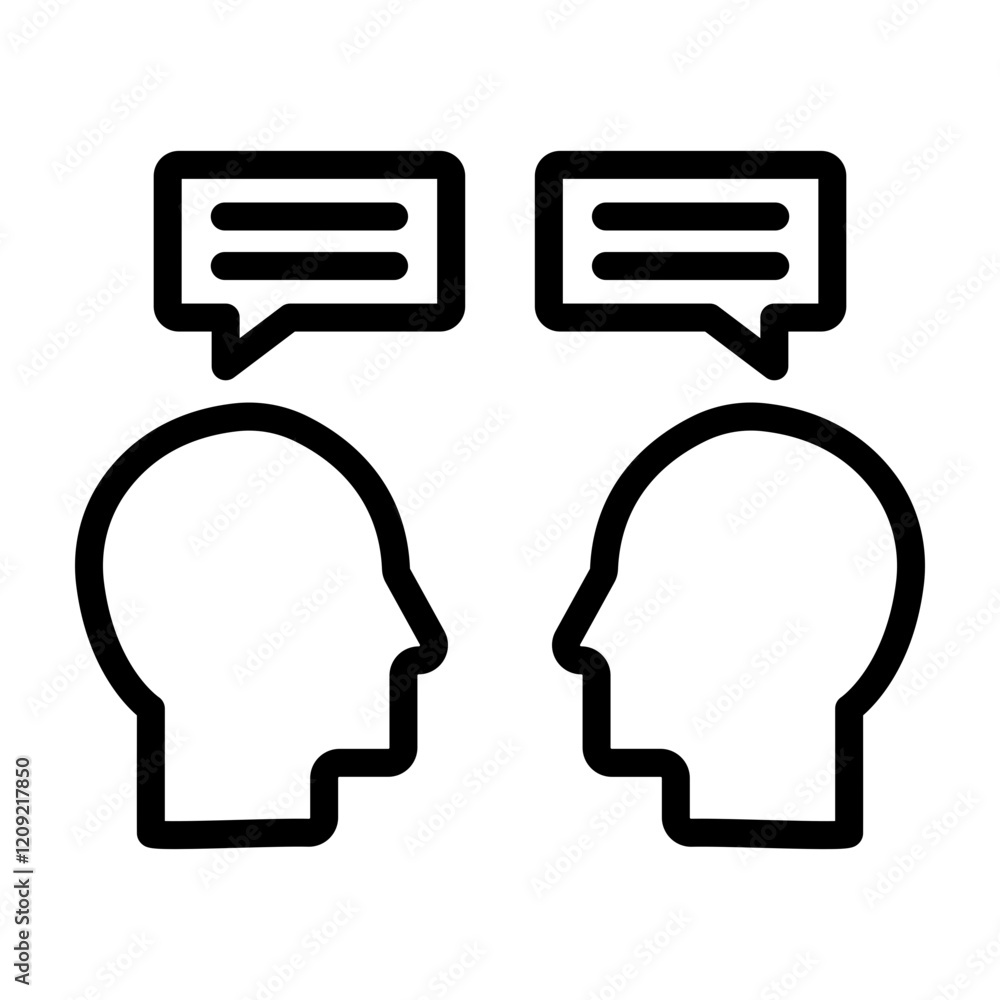 FacetoFace Chat Vector Line Icon Design FacetoFace Chat Vector Line Icon Design