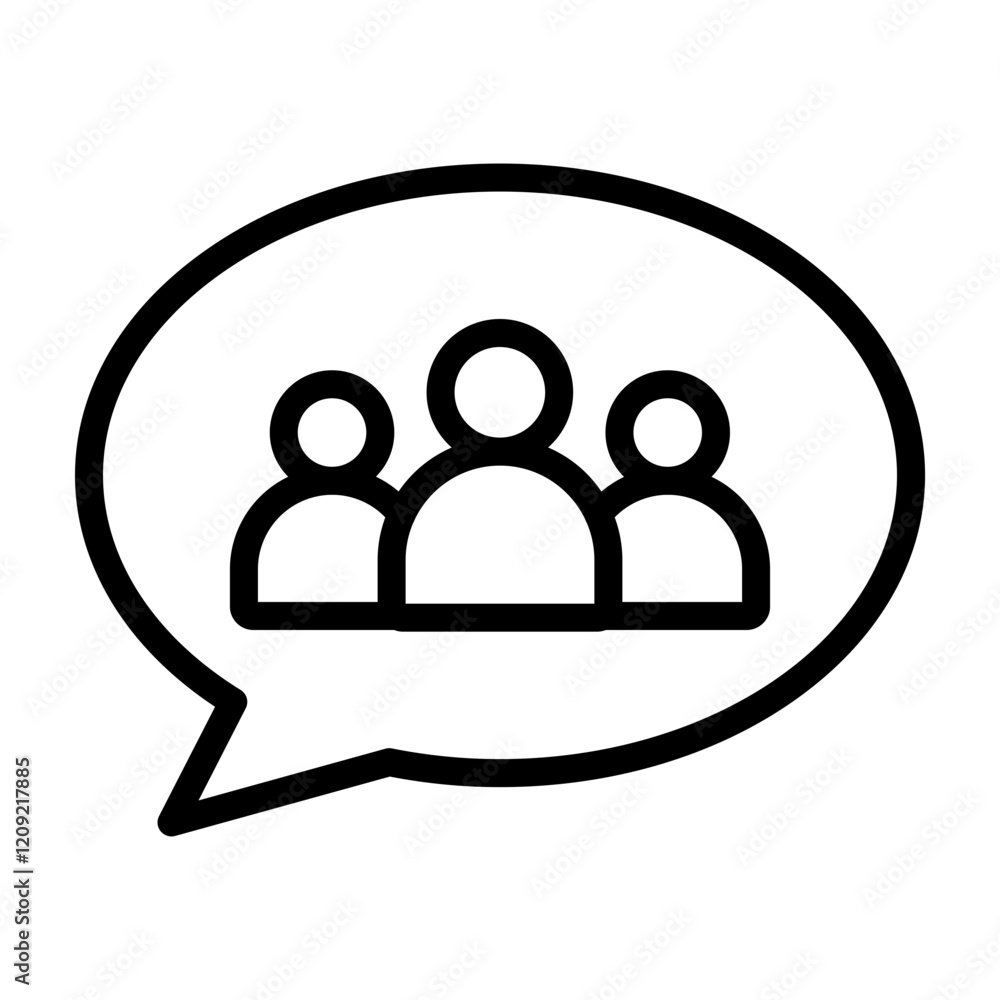 Collaborative Chat Vector Line Icon Design Collaborative Chat Vector Line Icon Design