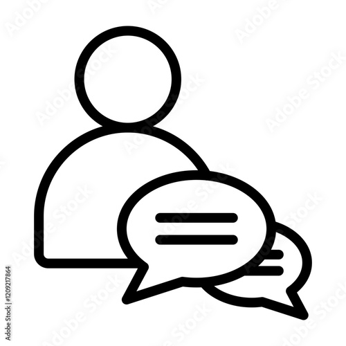 Forum Moderator Vector Line Icon Design
