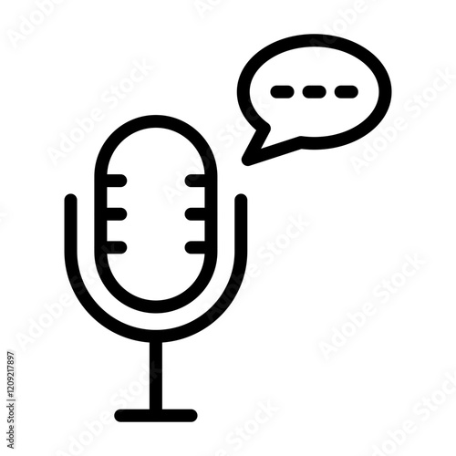 Open Mic Vector Line Icon Design