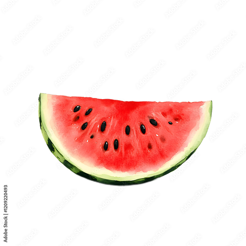 Vibrant Slice of Juicy Watermelon in Summer Setting Vibrant Slice of Juicy Watermelon in Summer Setting