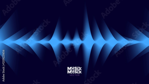 Abstract Blue Smooth Digital EQ Equalizer. Sound Wave Design Element. Speaking Sound Wave Vector Illustration. Artificial Intelligence AI Assistant Voice Visualization.