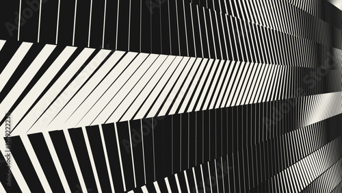Line Halftone Gradient Effect Pattern. Vertical Lines Background. Black and White Abstract Texture with Parallel Stripes Thick to Thin. Vector Illustration.