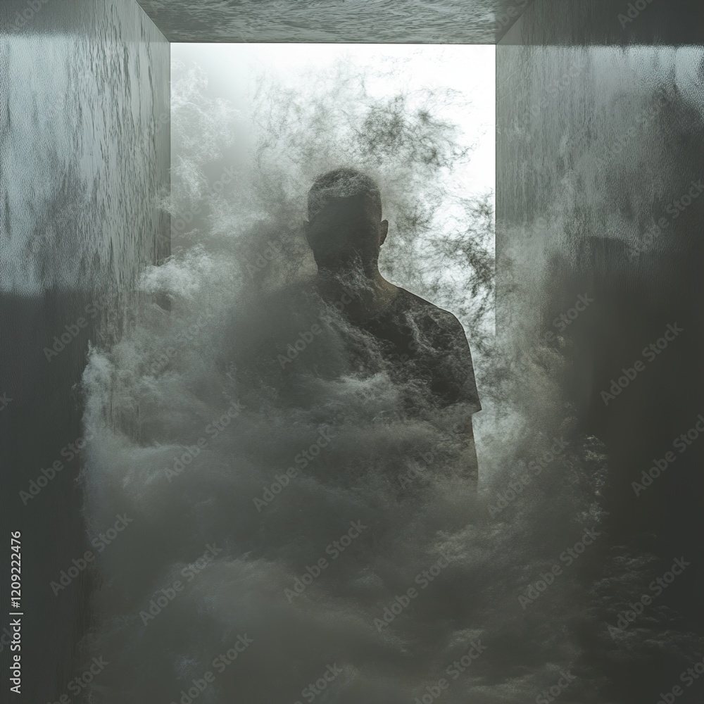 Enigmatic Figure in a Haze: A Surreal Digital Art Enigmatic Figure in a Haze: A Surreal Digital Art
