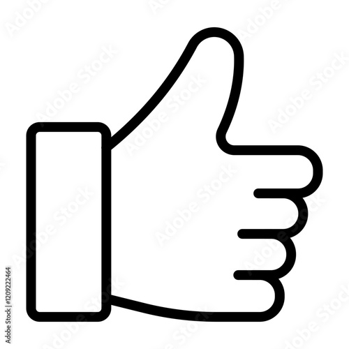 Thumbs Up Vector Line Icon Design