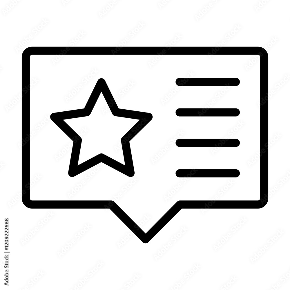 Review Popup Vector Line Icon Design Review Popup Vector Line Icon Design