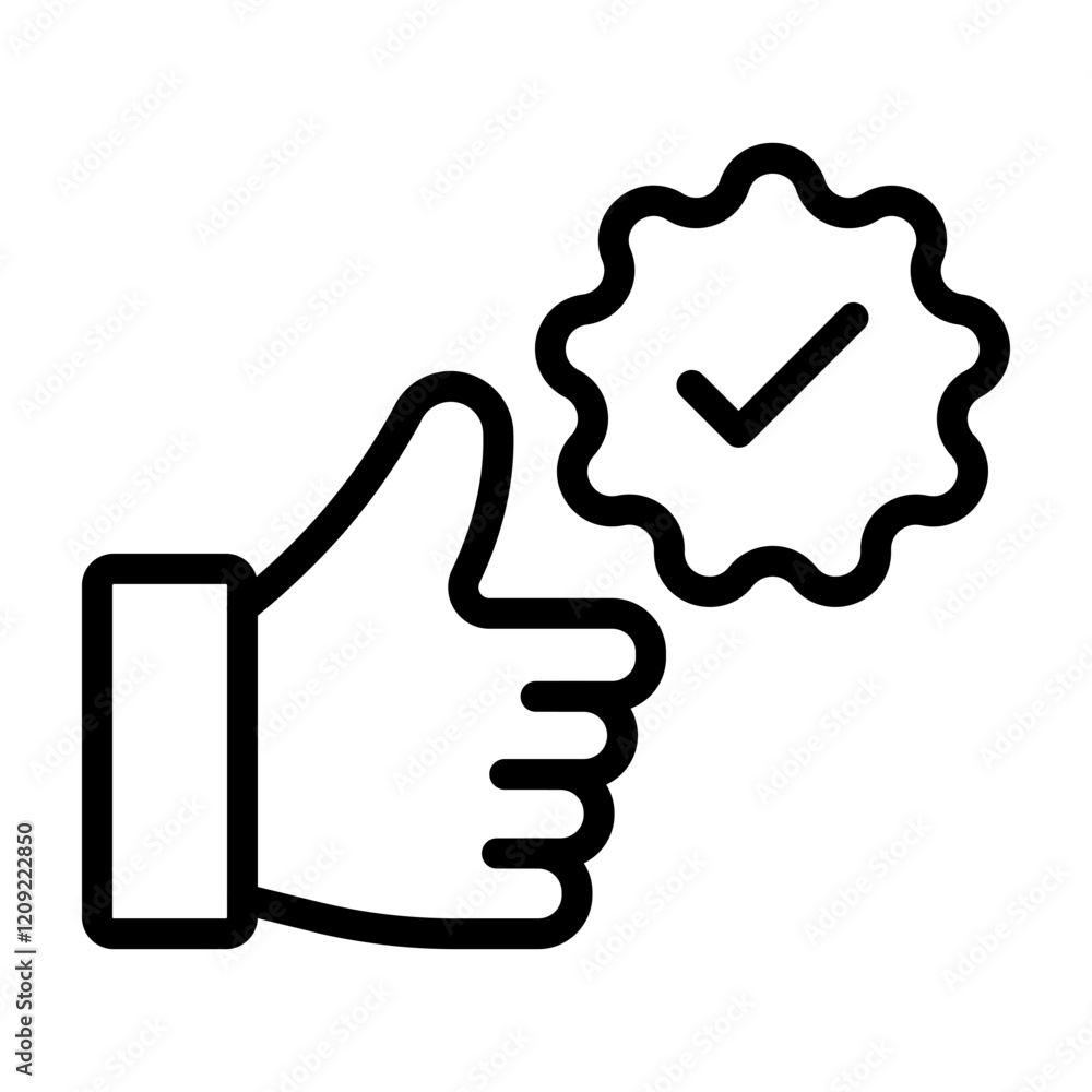 Obraz premium Customer Endorsement Vector Line Icon Design