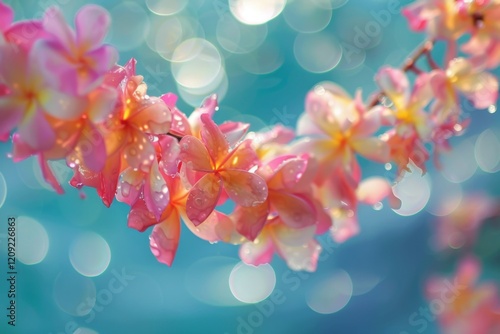 colorful flower on bokeh background