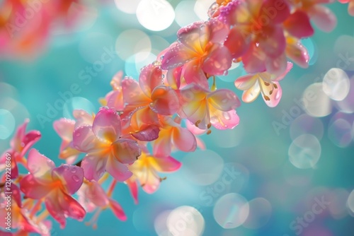 colorful flower on bokeh background