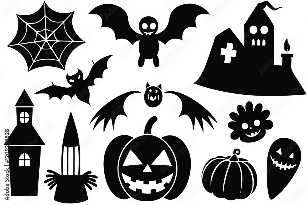 vector halloween set of halloween icons vector halloween set of halloween icons