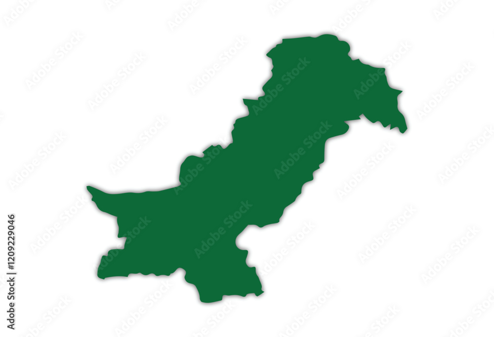 map of Pakistan with filed green color eps 10 map of Pakistan with filed green color eps 10