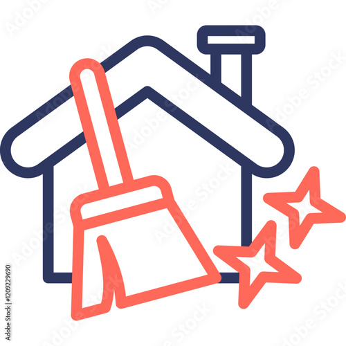 Cleaning line color icon