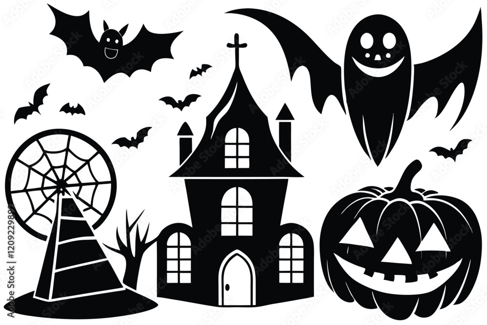 vector halloween set of halloween icons vector halloween set of halloween icons