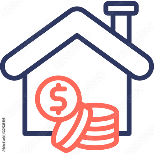 Mortgage Financing line color icon