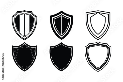 vector illustration of shield icons