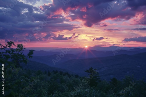 sunset over the mountains