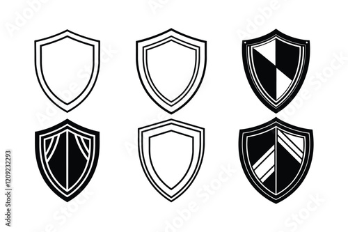 a set of shields vector icon