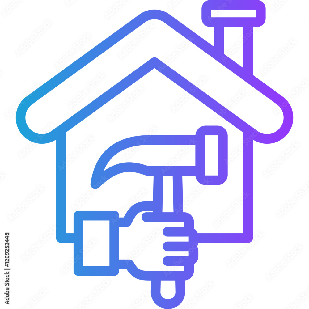 Renovation line gradient icon Renovation line gradient icon
