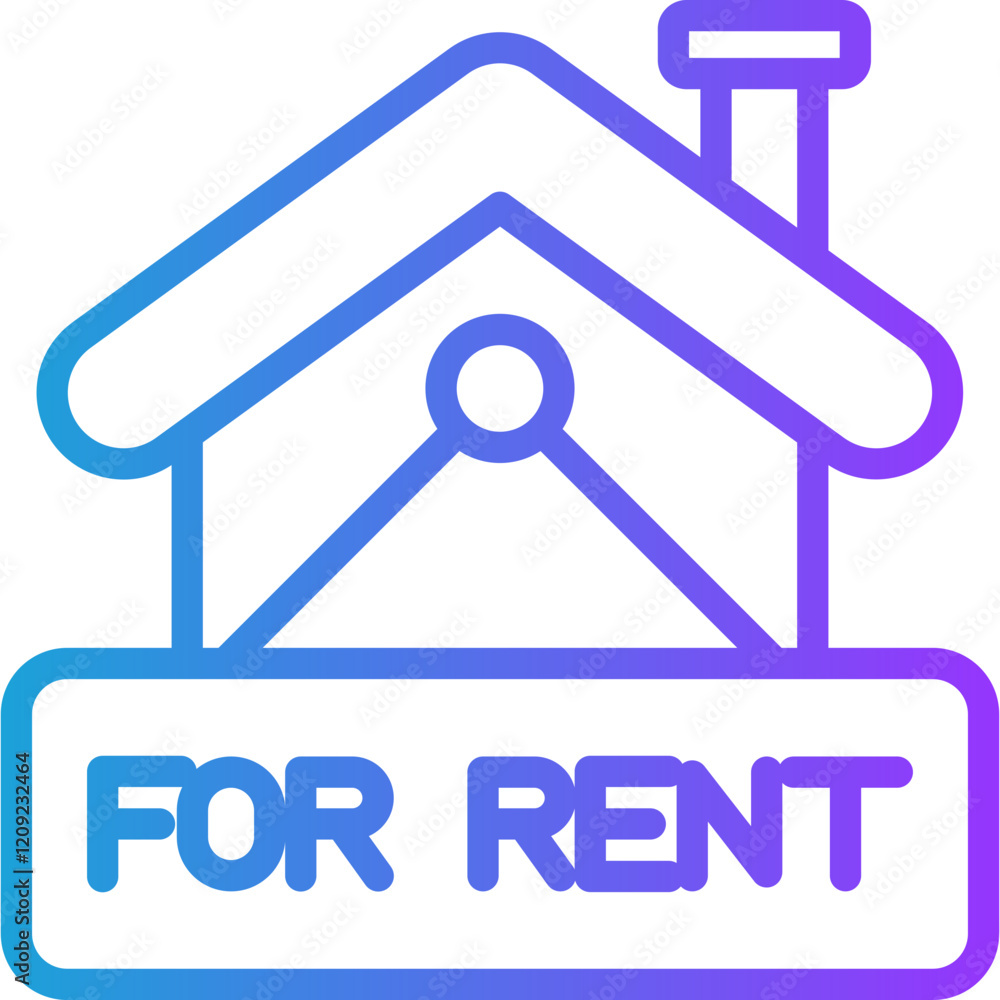 For Rent line gradient icon