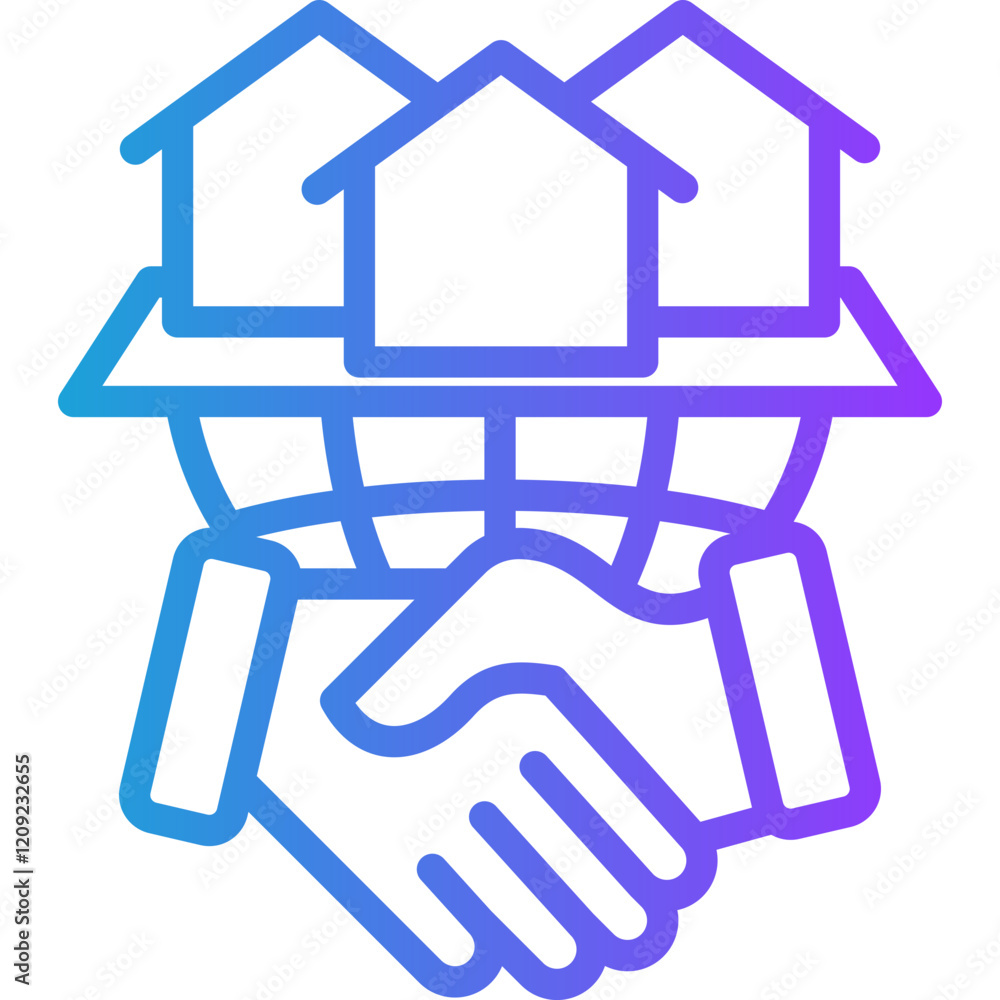 Real Estate line gradient icon Real Estate line gradient icon
