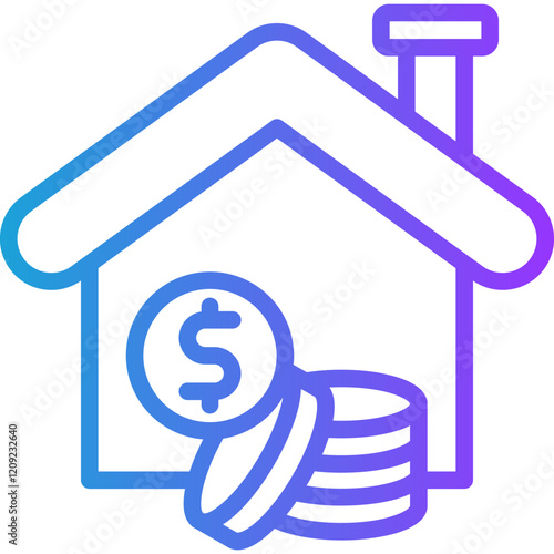 Mortgage Financing line gradient icon