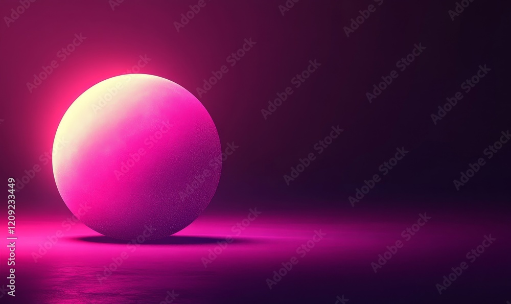 Pink magenta glowing gradient sphere on black background, noise texture header design, Generative AI Pink magenta glowing gradient sphere on black background, noise texture header design, Generative AI