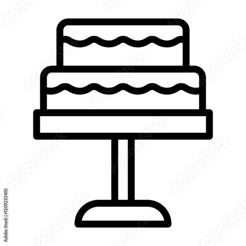 Birthday Cake Topper Vector Line Icon Design