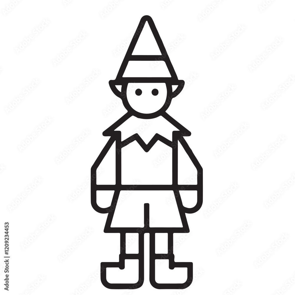 Simple Elf Silhouette Illustration Simple Elf Silhouette Illustration