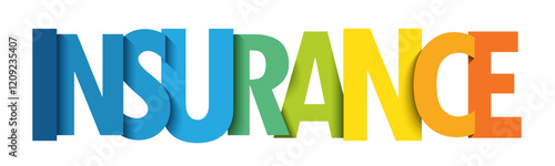 INSURANCE colorful vector typography banner