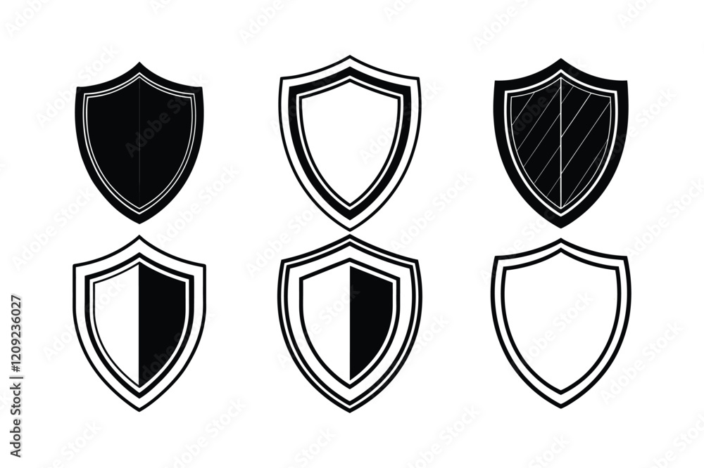 set of shields icon set of shields icon
