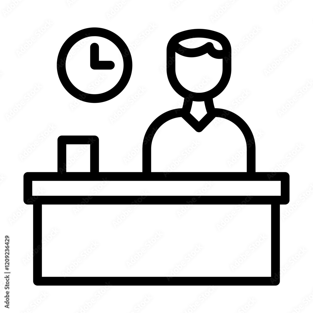 PartTime Job Vector Line Icon Design