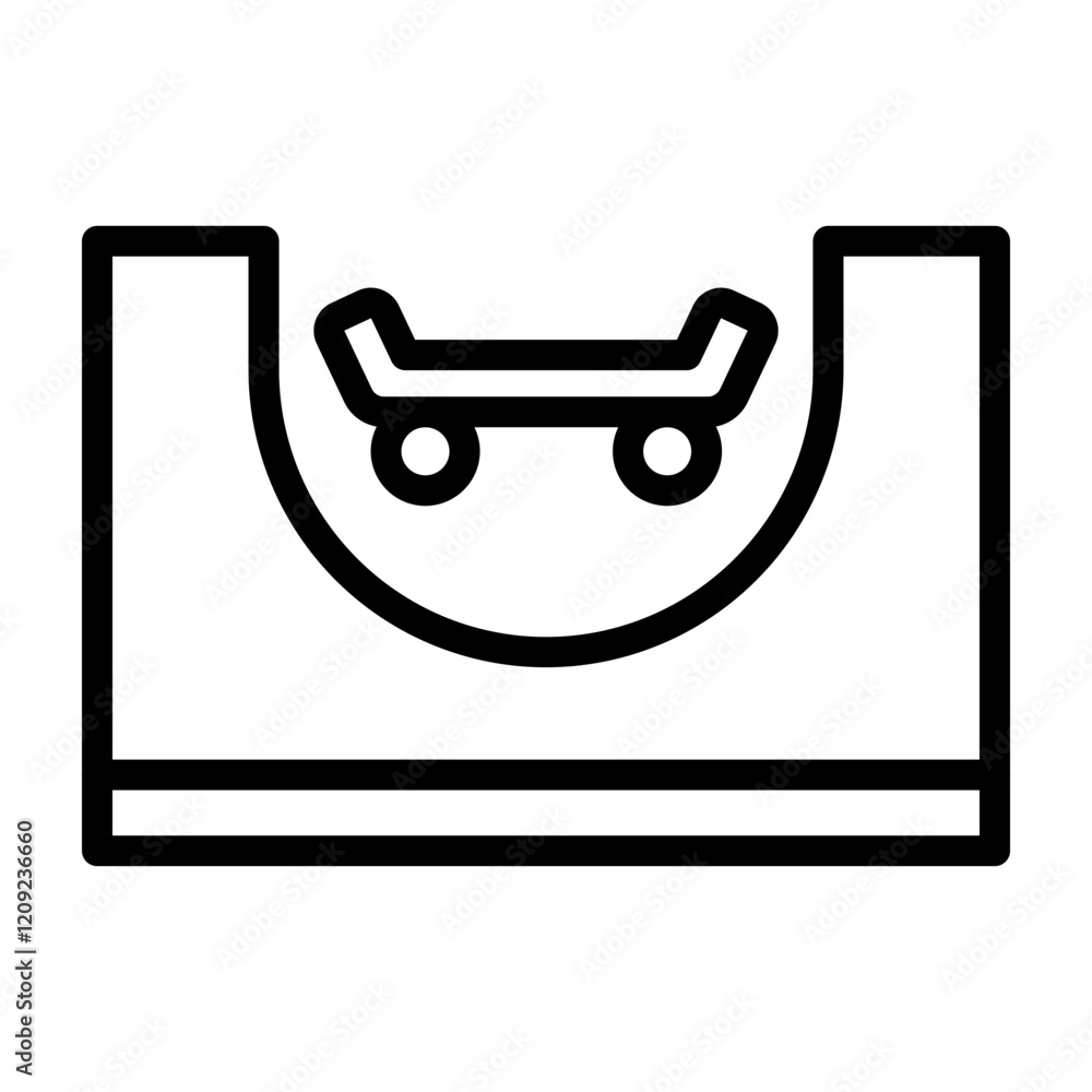 Skate Park Vector Line Icon Design Skate Park Vector Line Icon Design