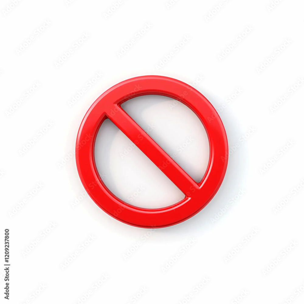 3d red warning stop symbol on white background. 3d stop sign 3d red warning stop symbol on white background. 3d stop sign