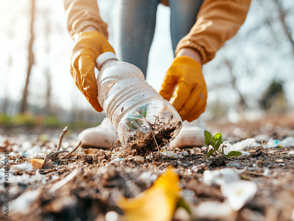 Obraz premium Ai generate community clean-up action urban park environmental awareness daylight ground level sustainability focus