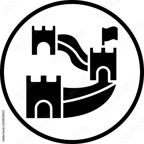Great Wall of China Icon Style