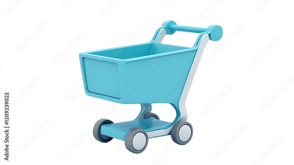 blue shopping cart isolated blue shopping cart isolated