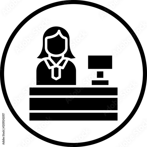 Clerk Female Icon Style